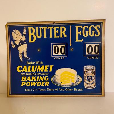 LOT 14B: Vintage Calumet Baking Powder and Ice Signs