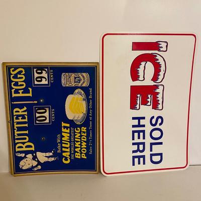 LOT 14B: Vintage Calumet Baking Powder and Ice Signs