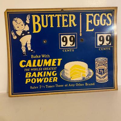 LOT 14B: Vintage Calumet Baking Powder and Ice Signs