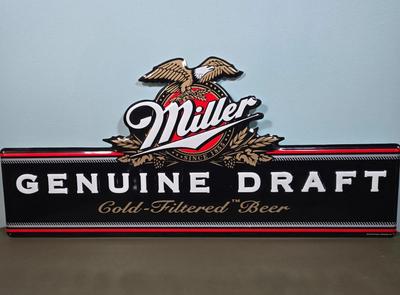 LOT 81L: Metal Miller Beer Sign