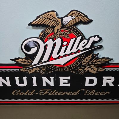 LOT 81L: Metal Miller Beer Sign