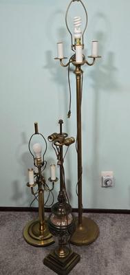 LOT 98L: Vintage Floor Lamp and Two Table Lamps