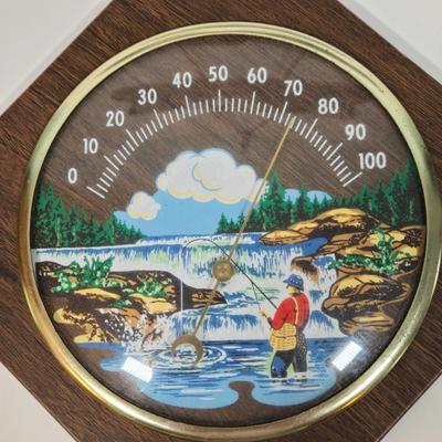 LOT 99L: Boy Scout Patches, Bird Books, Binoculars, Wooden Fish Shaped Rod Holder, Gone Fishing Sign, Sportsman Thermometer, Flyboys by...