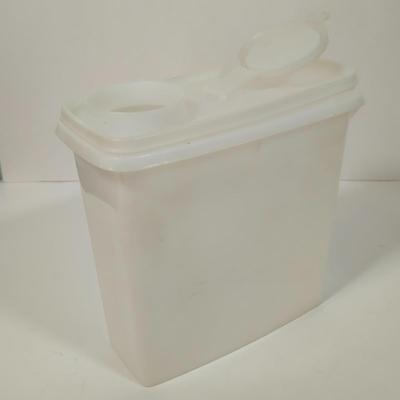 LOT 122L: Big Lot of Vintage Tupperware Including Hamburger Patty Forms, Cereal Container, and More