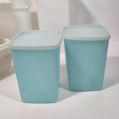 LOT 122L: Big Lot of Vintage Tupperware Including Hamburger Patty Forms, Cereal Container, and More