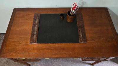 LOT 125L: Oscar Huber Cherry Wood Desk