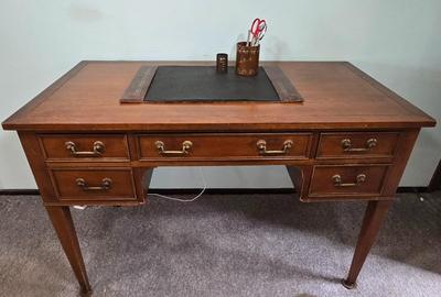 LOT 125L: Oscar Huber Cherry Wood Desk