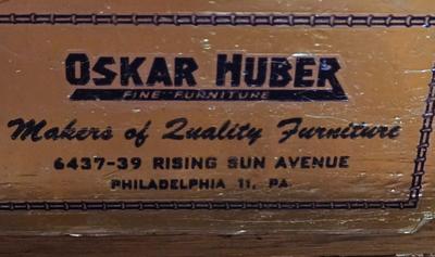 LOT 125L: Oscar Huber Cherry Wood Desk
