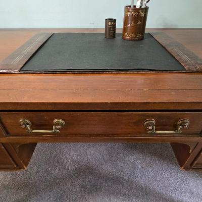 LOT 125L: Oscar Huber Cherry Wood Desk