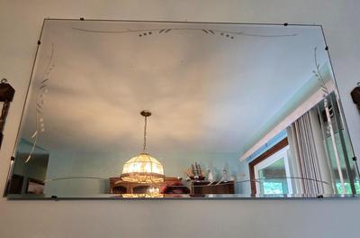 LOT 126D: Vintage Art Deco Etched Mirror