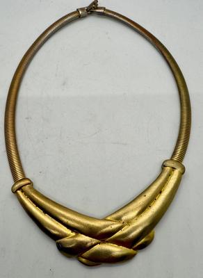 Vintage Don-Lin Signed Statement Gold-tone Necklace