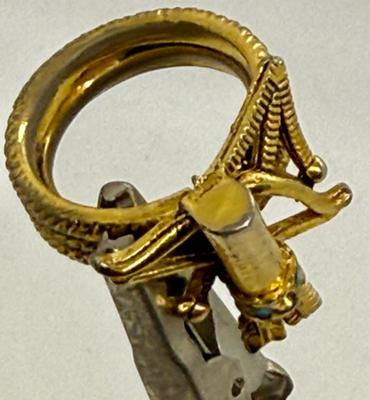 Ring, Bow & Arrow Design gold tone