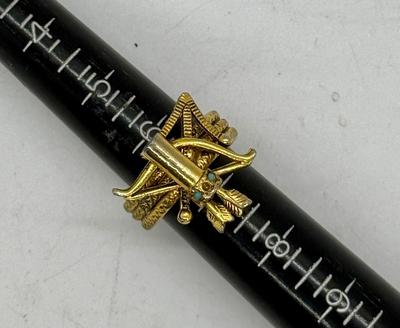 Ring, Bow & Arrow Design gold tone