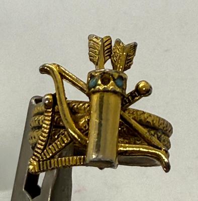 Ring, Bow & Arrow Design gold tone