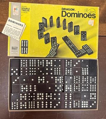 Vintage Milton Bradley Boxed Dominoes Game