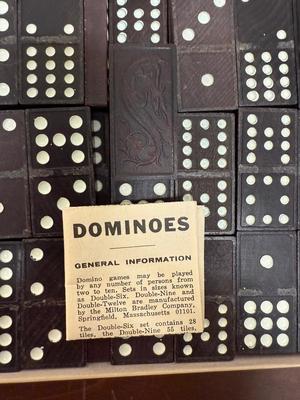 Vintage Milton Bradley Boxed Dominoes Game