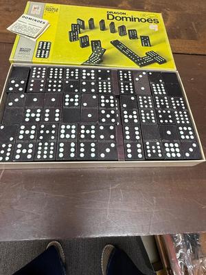Vintage Milton Bradley Boxed Dominoes Game