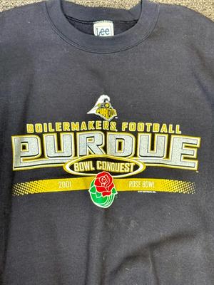 Purdue Boilermakers Football Rose Bowl 2001 Lee Sweatshirt XL