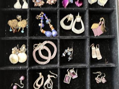 Costume Jewelry Earring Lot D - Lavender Hues -24 Pairs