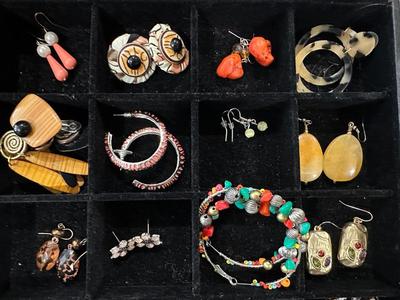Costume Jewelry Earring Lot E - Boho Orange & Yellow - 24 pairs