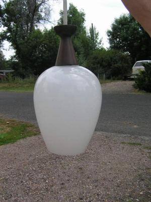 A hanging light fixture.