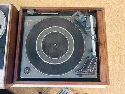 SONY TC-355 REEL TO REEL STEREO TAPECORDER & A GARRARD SYNCHRO LAB 55 TURN TABLE