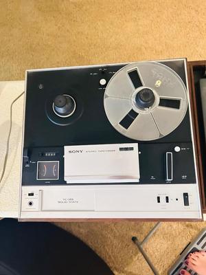 SONY TC-355 REEL TO REEL STEREO TAPECORDER & A GARRARD SYNCHRO LAB 55 TURN TABLE