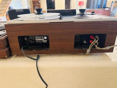 SONY TC-355 REEL TO REEL STEREO TAPECORDER & A GARRARD SYNCHRO LAB 55 TURN TABLE