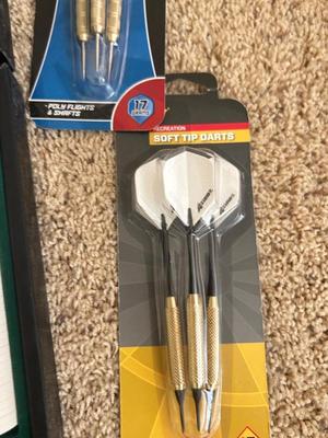 VINTAGE POKER CHIPS, DECKS OF CARDS AND A BUNCH OF DARTS