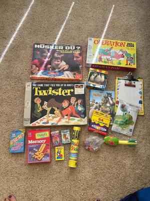 CHECK OUT THIS COOL OLD TWISTER GAME, HUSKER DU, GIANT PICK UP STICKS AND OTHER NEAT GAMES