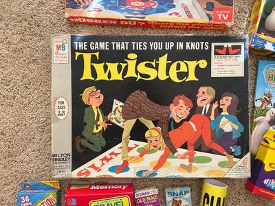CHECK OUT THIS COOL OLD TWISTER GAME, HUSKER DU, GIANT PICK UP STICKS AND OTHER NEAT GAMES
