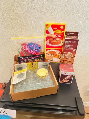 COOKIE CUTTERS, MINT MOLDS, SIMPLEX CAKE CUTTER, ROLLING COOKIE CUTTER AND MULTI GRATER