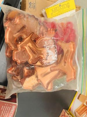 COOKIE CUTTERS, MINT MOLDS, SIMPLEX CAKE CUTTER, ROLLING COOKIE CUTTER AND MULTI GRATER