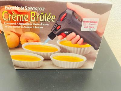 CRÈME BRÛLÉE SET, VEG-O-MATIC, COOKIE PRESS AND A MULTIGRATER