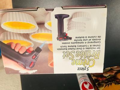 CRÈME BRÛLÉE SET, VEG-O-MATIC, COOKIE PRESS AND A MULTIGRATER