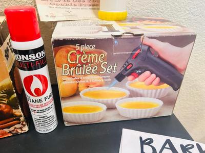 CRÈME BRÛLÉE SET, VEG-O-MATIC, COOKIE PRESS AND A MULTIGRATER