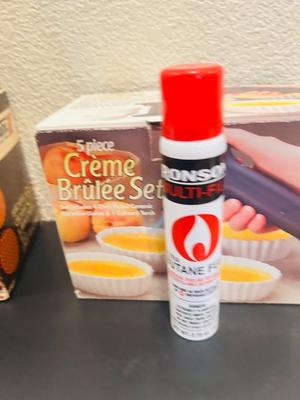 CRÈME BRÛLÉE SET, VEG-O-MATIC, COOKIE PRESS AND A MULTIGRATER