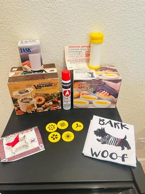 CRÈME BRÛLÉE SET, VEG-O-MATIC, COOKIE PRESS AND A MULTIGRATER