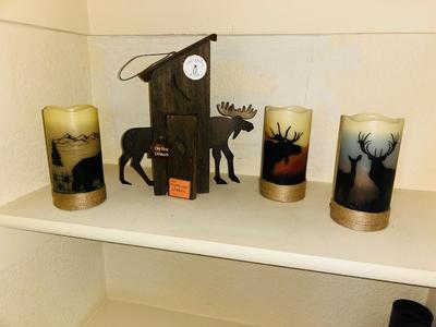 UNIQUE BIRDHOUSE AND FLAMELESS CANDLES