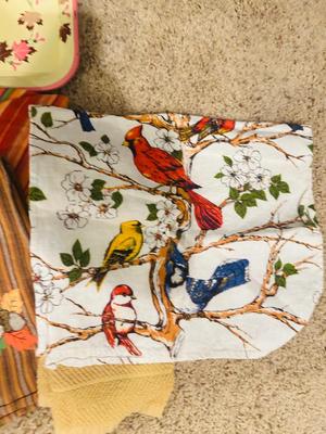 FESTIVE HOLIDAY DISH TOWELS, CANDLESTICKS AND FLOATING CANDLES