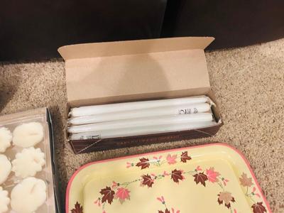 FESTIVE HOLIDAY DISH TOWELS, CANDLESTICKS AND FLOATING CANDLES