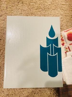 FESTIVE HOLIDAY DISH TOWELS, CANDLESTICKS AND FLOATING CANDLES