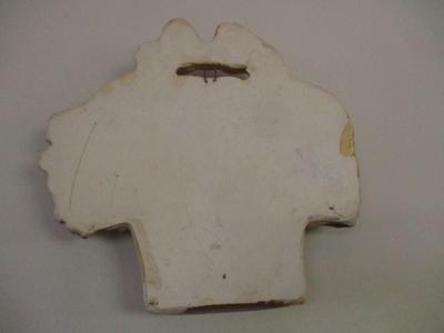 Vintage Chalkware Plaster Wall Plaque Fruit Veggies In Basket 1950's