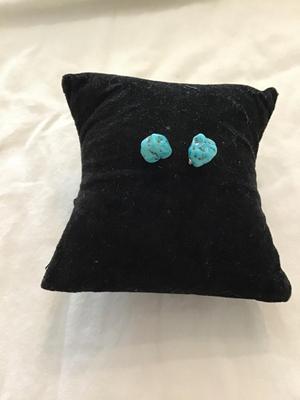 Faux turquoise, vintage earrings