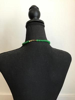 Very pretty beaded dark green necklace