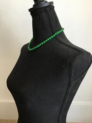Very pretty beaded dark green necklace