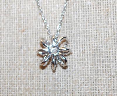 "Bowtie Star" PENDANT (¾" x ¾") on a Silver Tone Necklace Chain 17" L