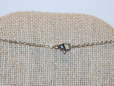 Diamond Shaped Beautiful Glitter PENDANT (½" x ½") on a Silver Tone Necklace Chain 18" L