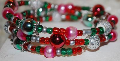 Holiday Colors Elastic BRACELET with Loop Ends 2½" Diameter