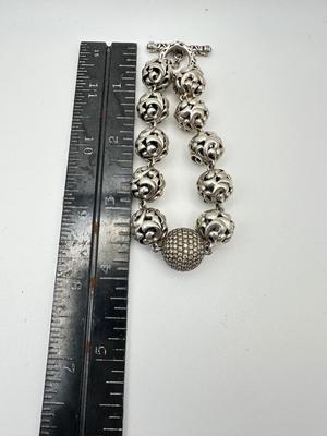 Sterling Jewelery - Charles Krypell designer bracelet Ivy Collection with White Topaz